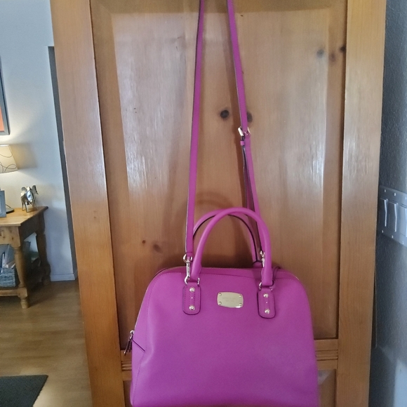 Michael Kors Large Saffiano Satchel Color Fuschia Beyond EUC - Picture 15 of 16